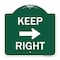 Signmission Designer Series Keep Right Right Arrow, Green & White Aluminum Sign, 18" x 18", GW-1818-23891 A-DES-GW-1818-23891 - alternate 1